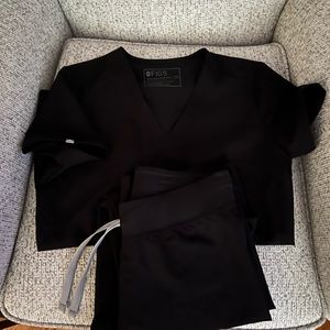 Figs Black XXS Scrub Set